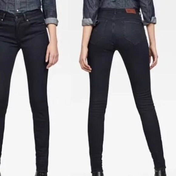 G-STAR RAW Shape High Super Skinny Shape Jeans Dark Denim Women’s Size 28x30 - Picture 1 of 10